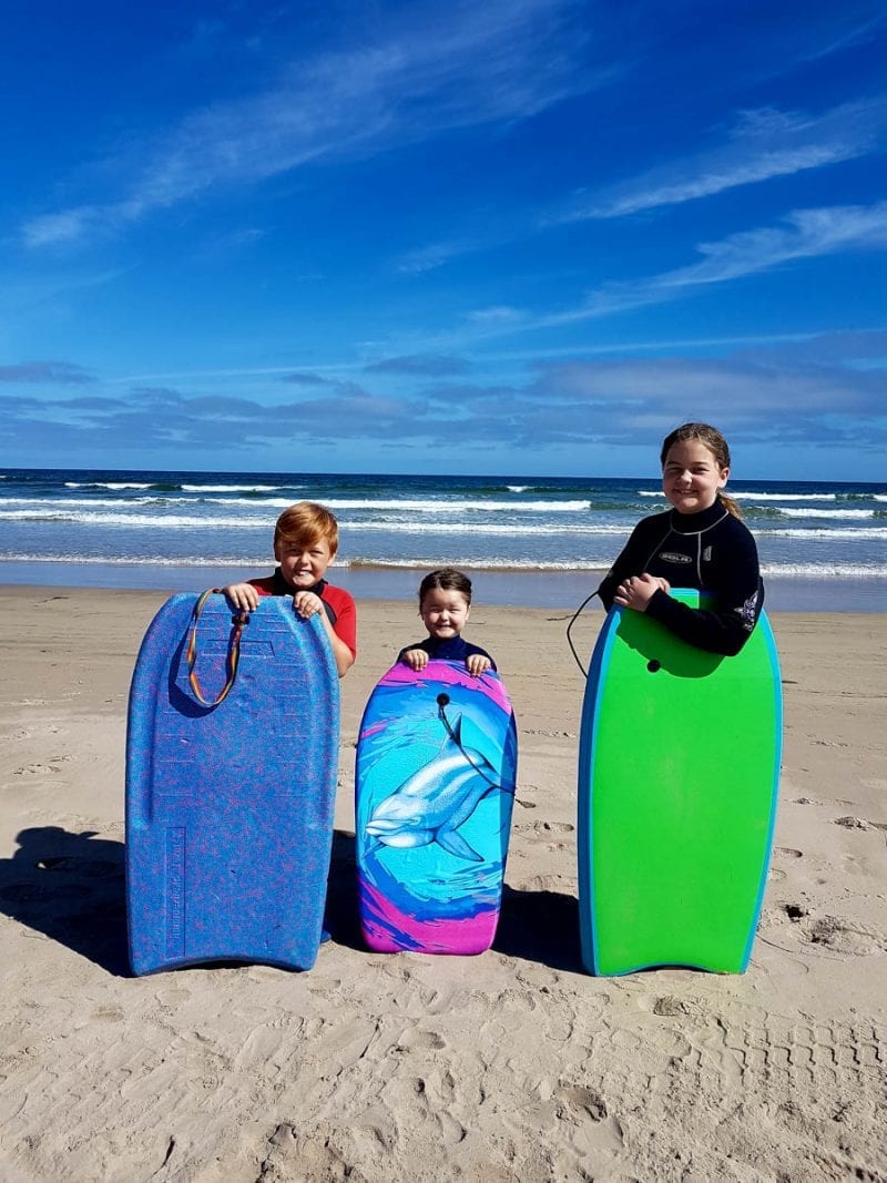 Kids body boarding on Castlerock beach Join us on our latest trip to Castlerock & see what what we got up to! Click through to see more photos!