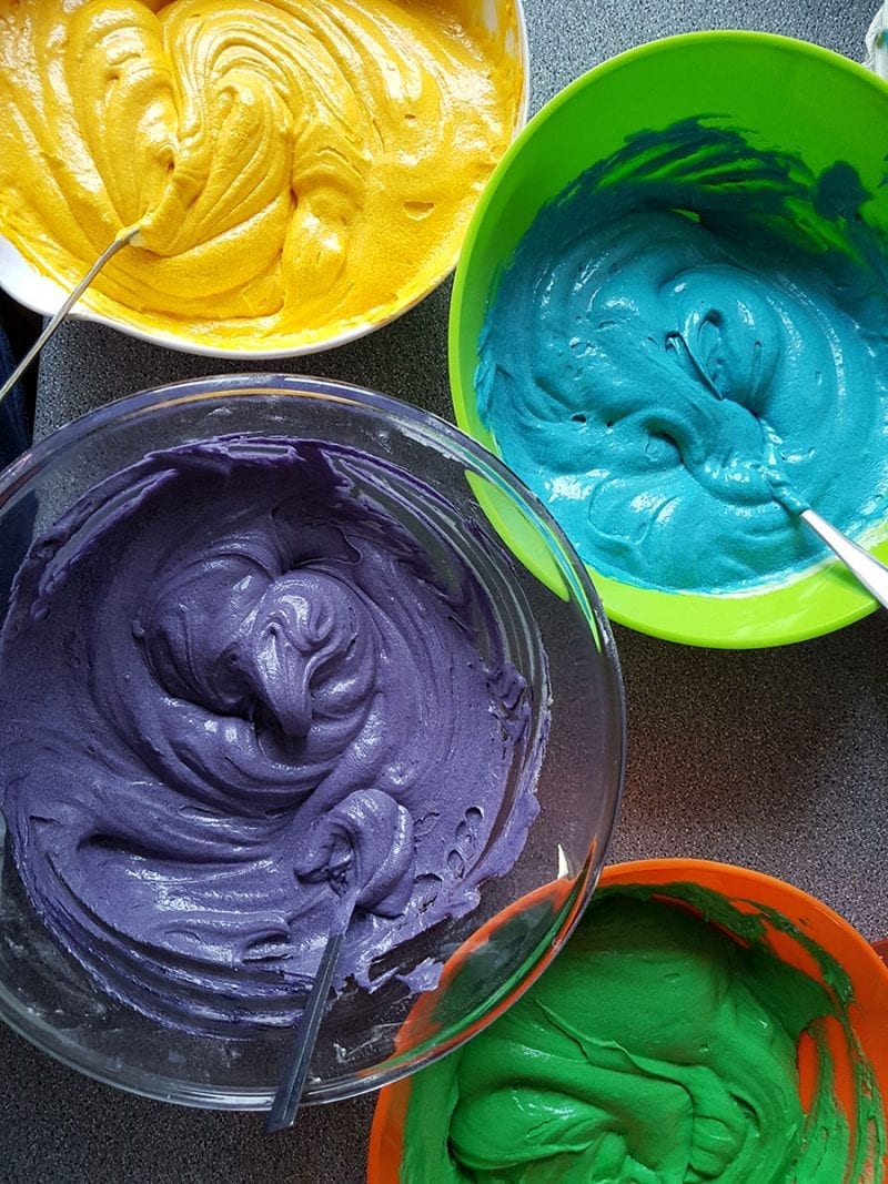 Rainbow cake batter