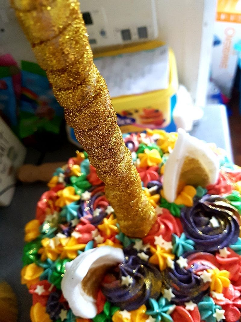 Homemade unicorn cake