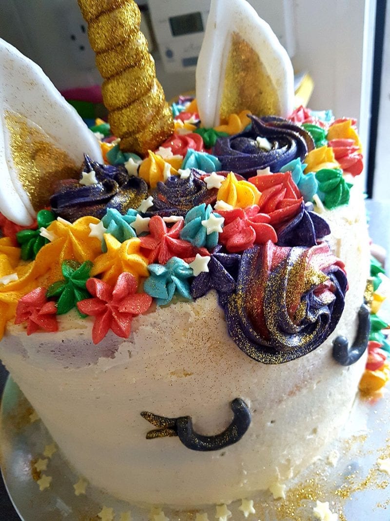 Homemade unicorn cake