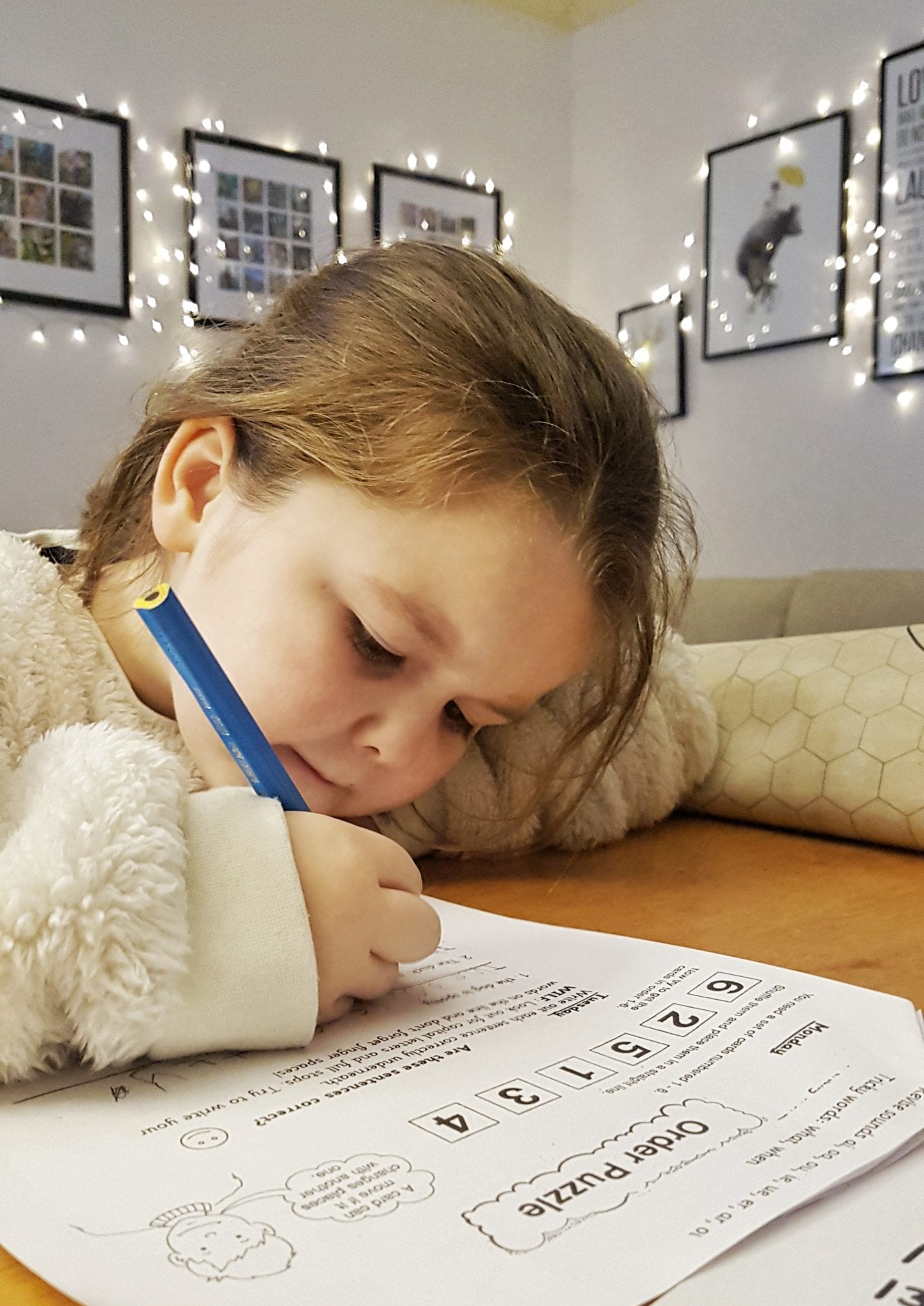 Girl doing homework