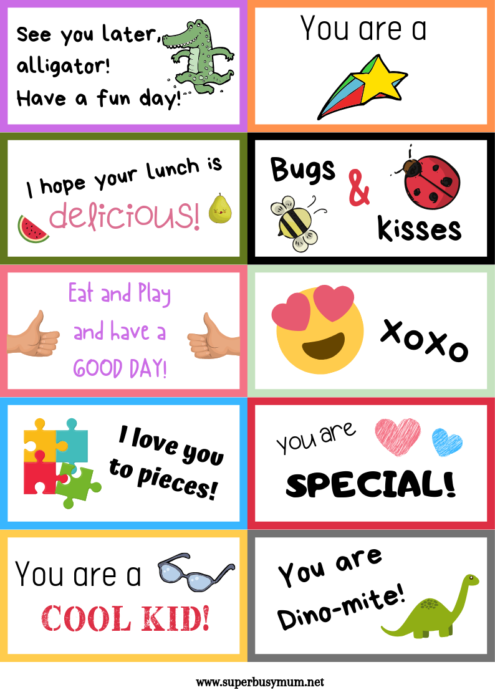 Free Printable Lunch Box Games for Kids
