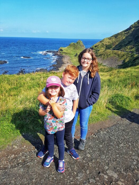 kids at the giants causeway