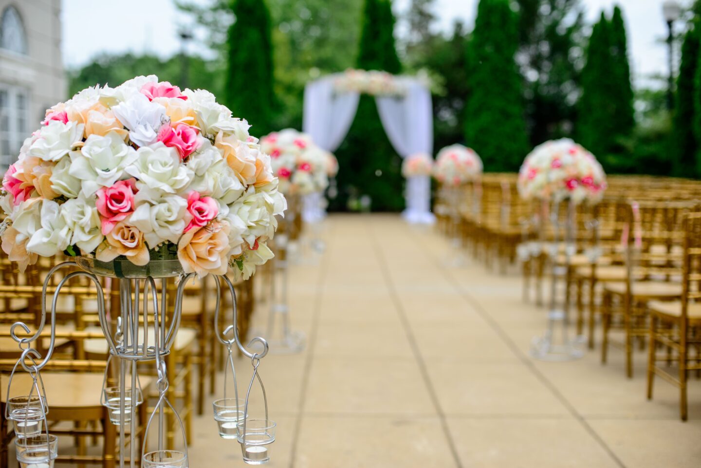 wedding venue with flowers